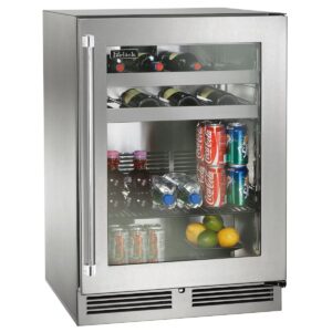 Perlick - Signature Series Dual-Zone Refrigerator/Wine Reserve, Stainless Steel/Glass Door