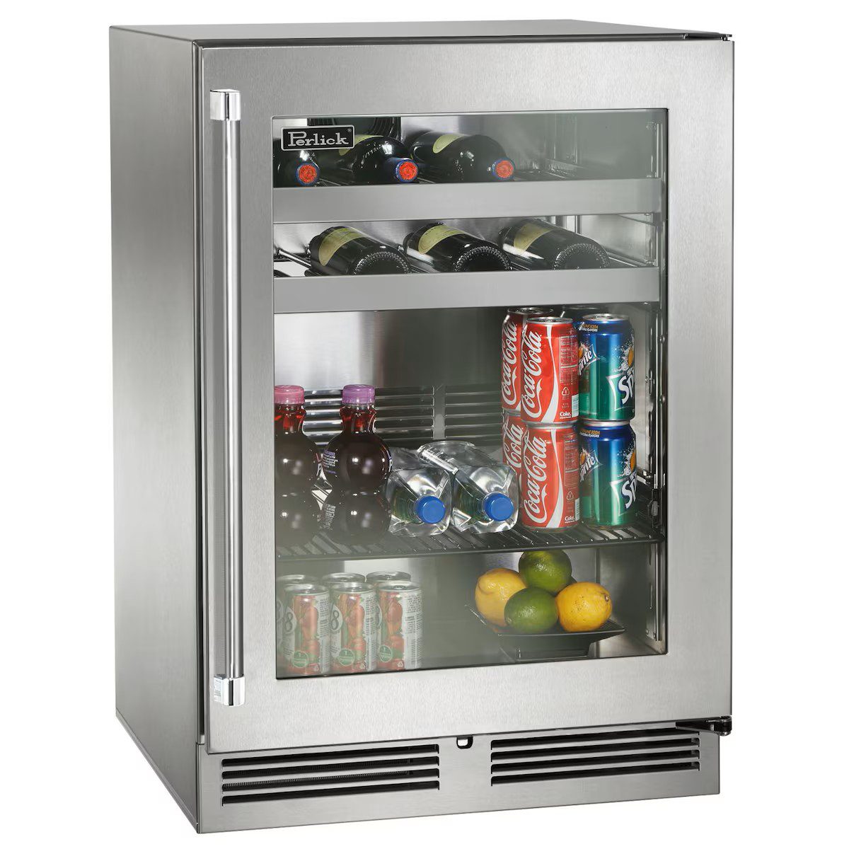Perlick - Signature Series Dual-Zone Refrigerator/Wine Reserve, Stainless Steel/Glass Door